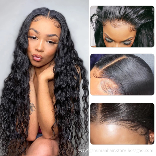 Wholesale Cheap  Hd Transparent Full Lace Frontal Closure Wigs  Loose Deep Wave Human Hair Pre Plucked Baby Hair For white women